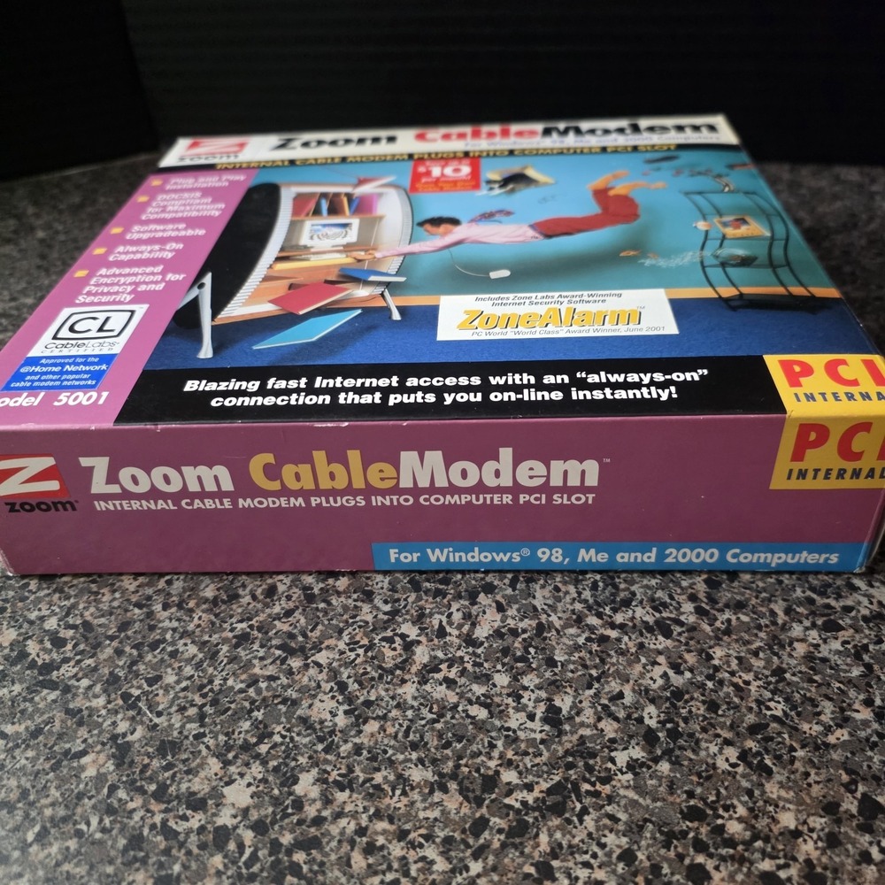 Zoom CableModem PCI Internal Cable Modem Model 5001 Open Box Windows 98 2000 - Picture 2 of 8